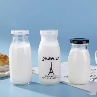 custom glass milk bottle