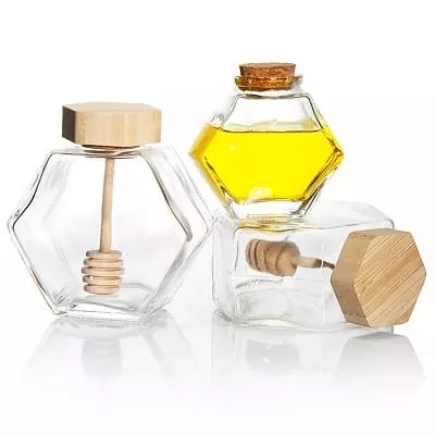 hexagon honey jars wholesale