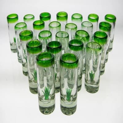 green mexican glassware wholesale