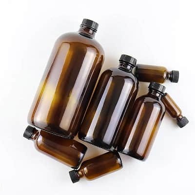 amber glass pharmaceutical bottle